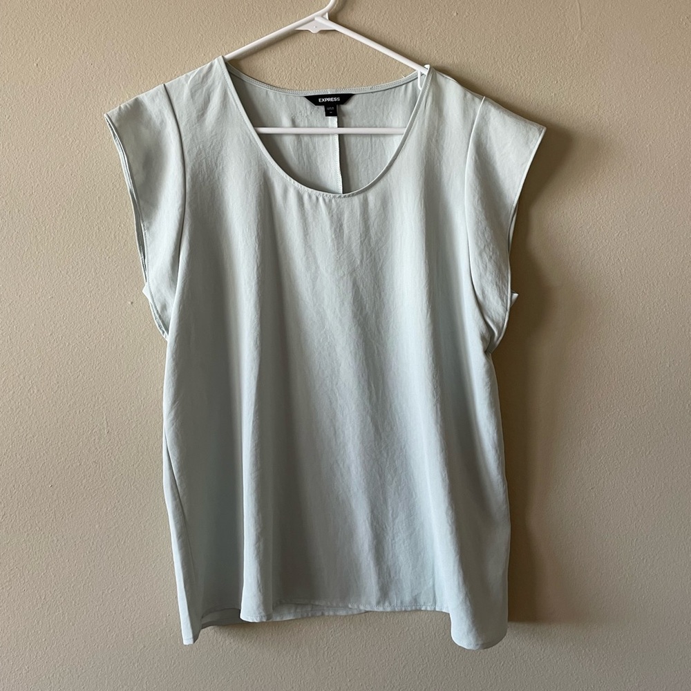 Express Light Blue Cap Sleeve Blouse